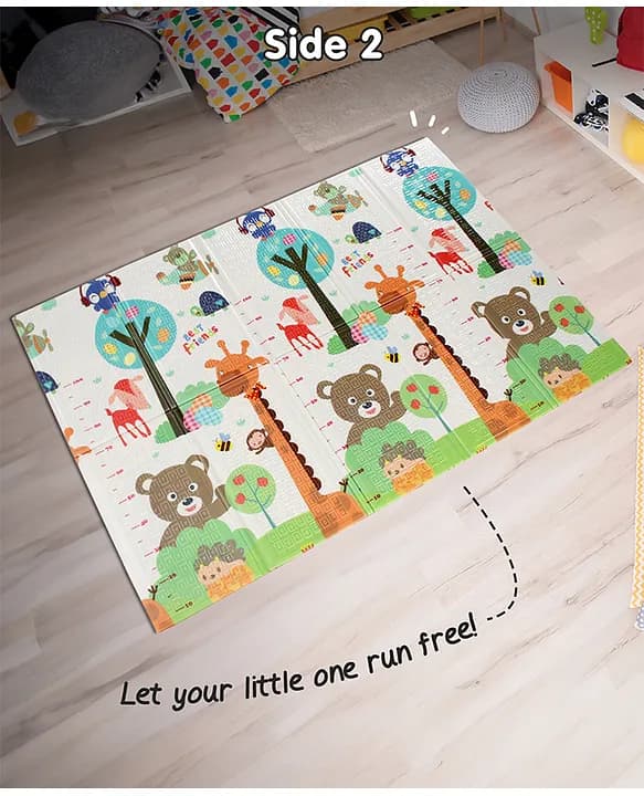 Intelliskills Extra Large Reversible Jungle Animals & Ocean Life Baby Learning & Crawling Foldable Play Mat | Waterproof | - Image 2