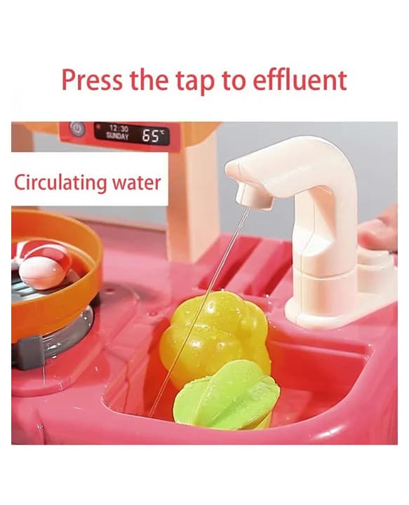 ADKD Plastic Kitchen Set Toys with Realistic Lights & Sounds with 42 Accessories Set- Multicolor - Image 1